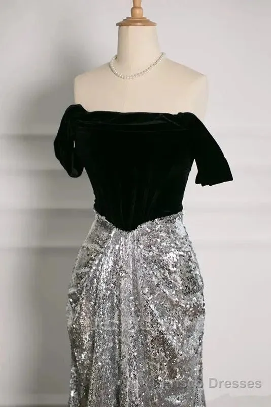 A Line Off The Shoulder Sexy Sequin Formal Dresses Bridesmaid Dresses Evening Gown Prom Dress