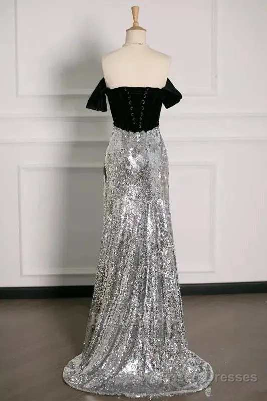 A Line Off The Shoulder Sexy Sequin Formal Dresses Bridesmaid Dresses Evening Gown Prom Dress