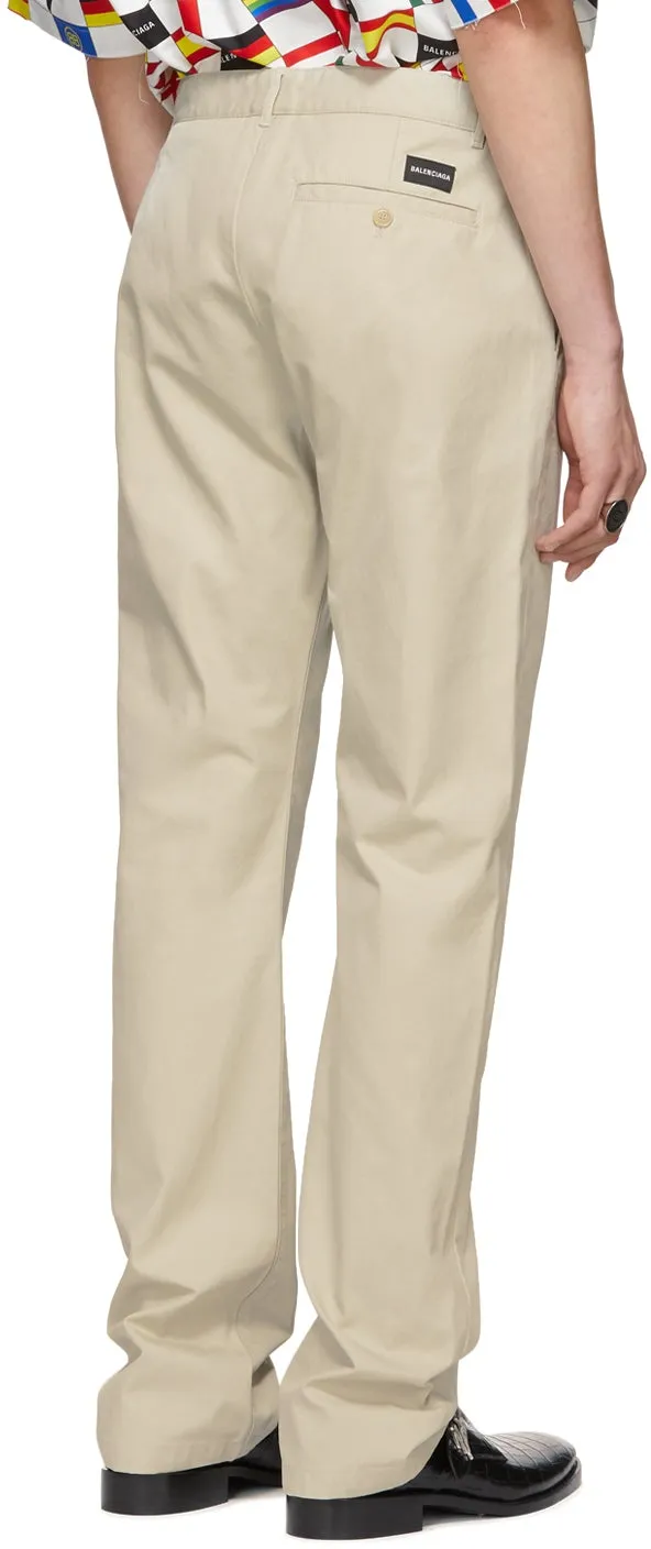 Balenciaga Beige Ego Disk Trousers