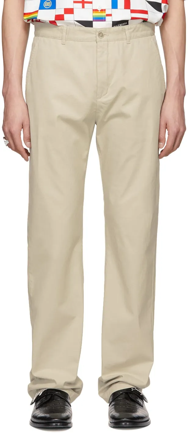 Balenciaga Beige Ego Disk Trousers