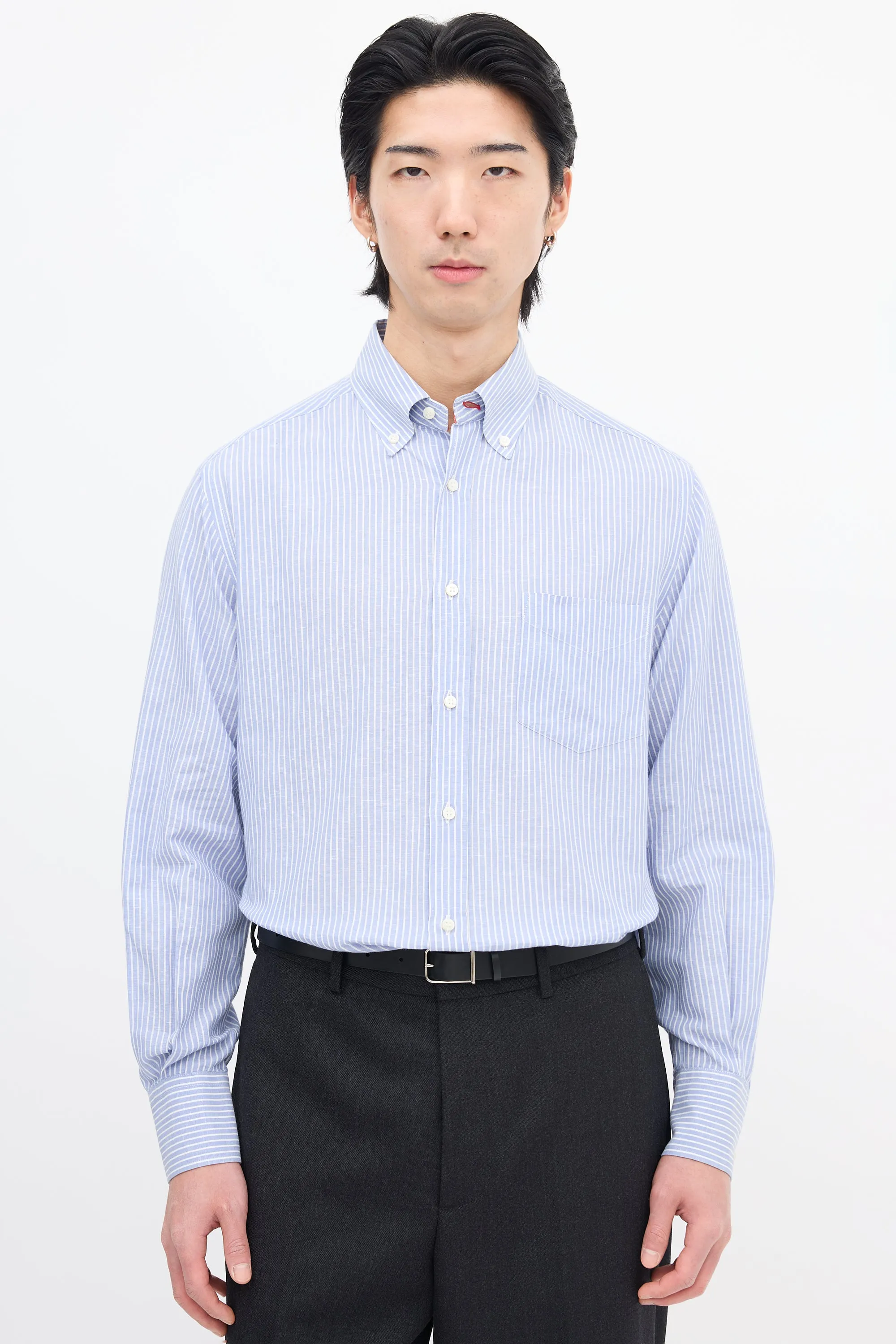 Blue & White Wide Pinstripe Shirt