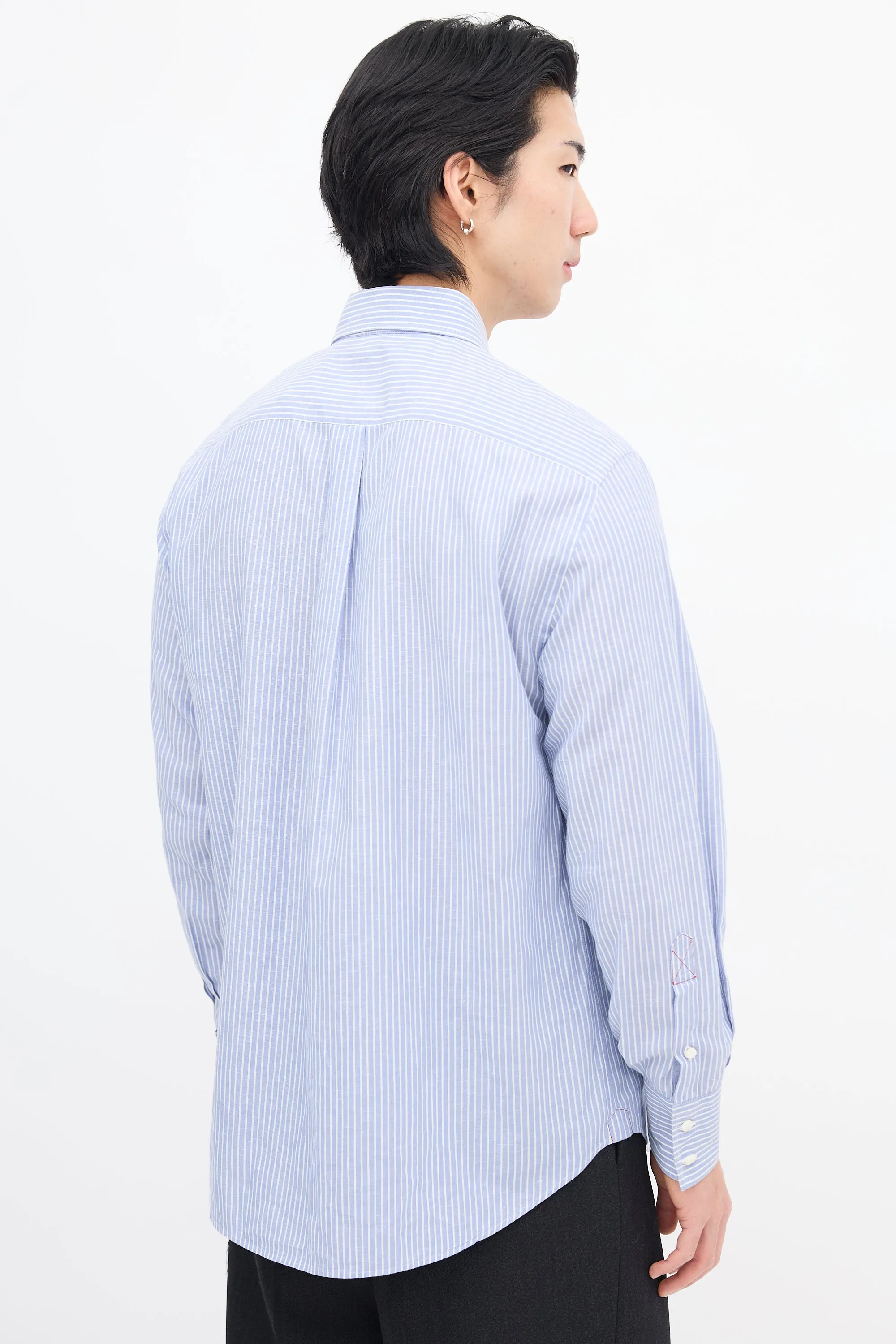 Blue & White Wide Pinstripe Shirt