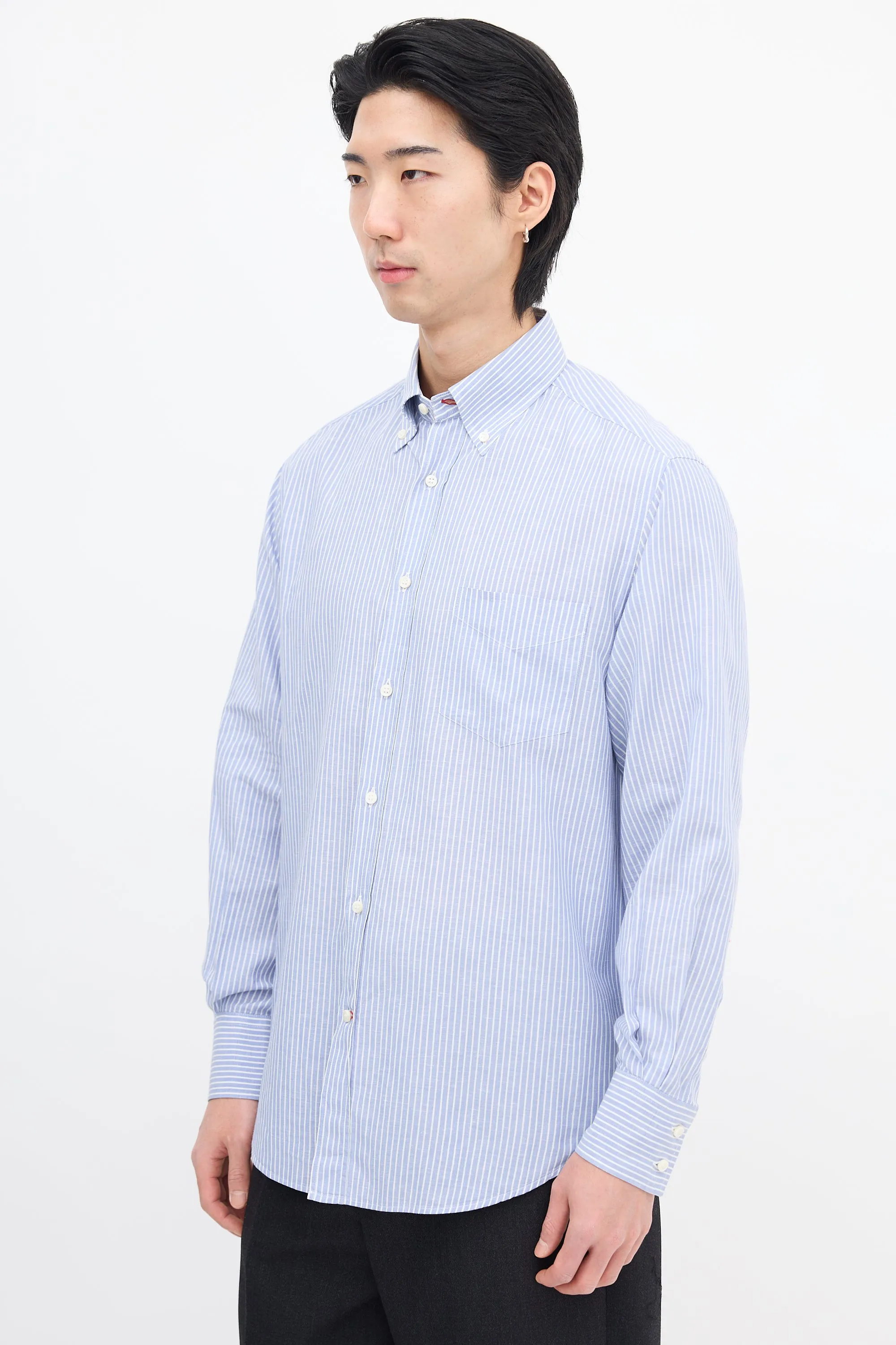 Blue & White Wide Pinstripe Shirt