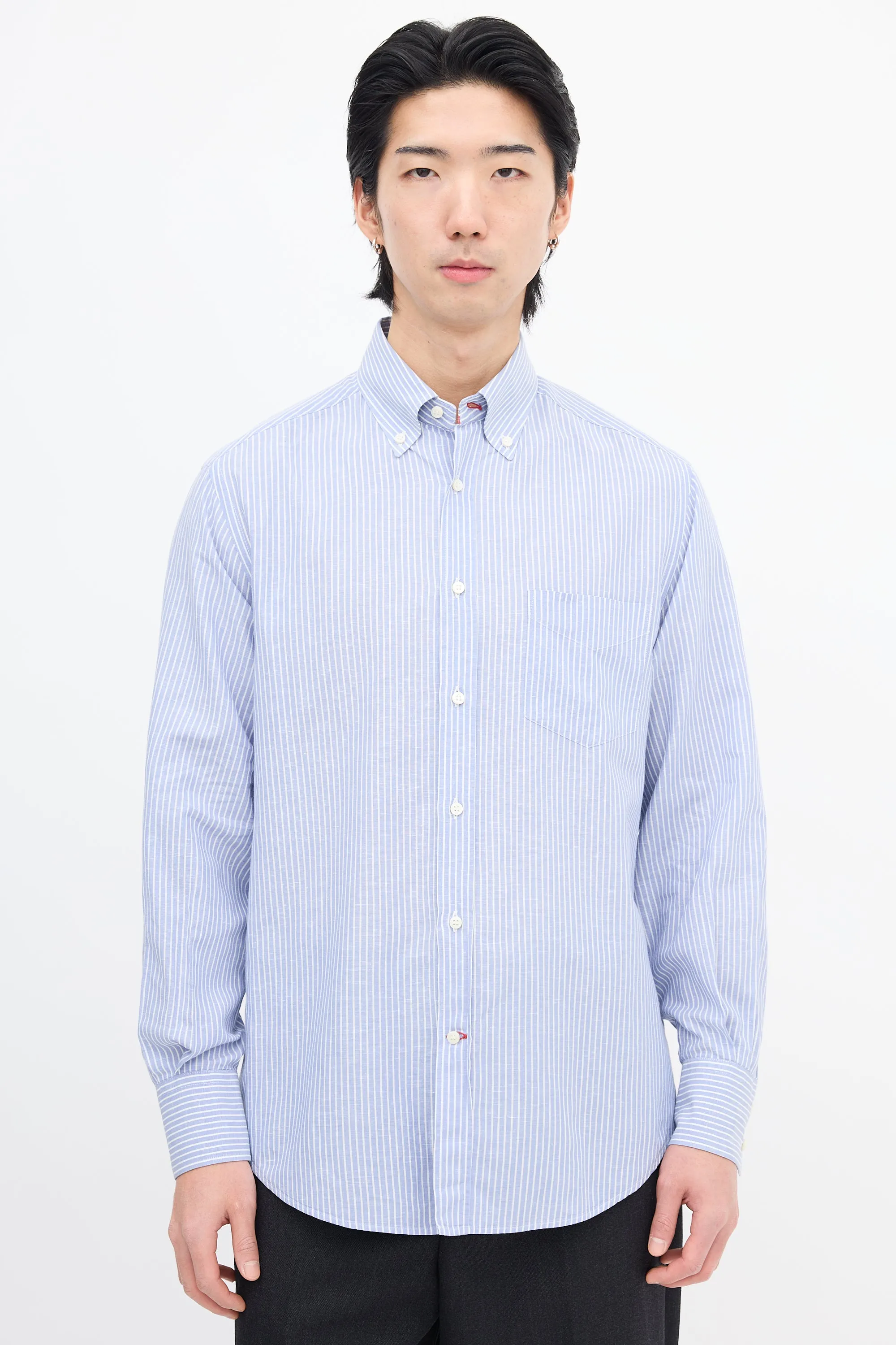 Blue & White Wide Pinstripe Shirt