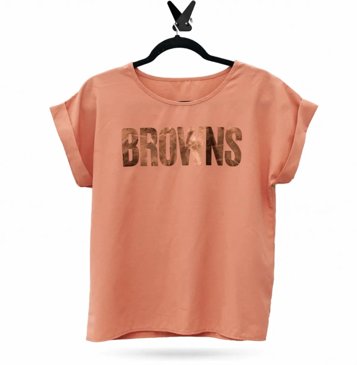 Browns Metallic Peach Rework Top
