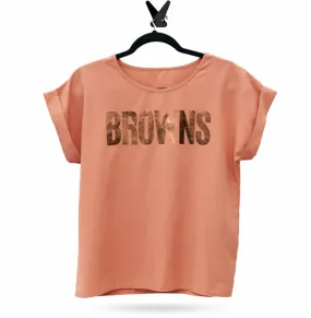Browns Metallic Peach Rework Top