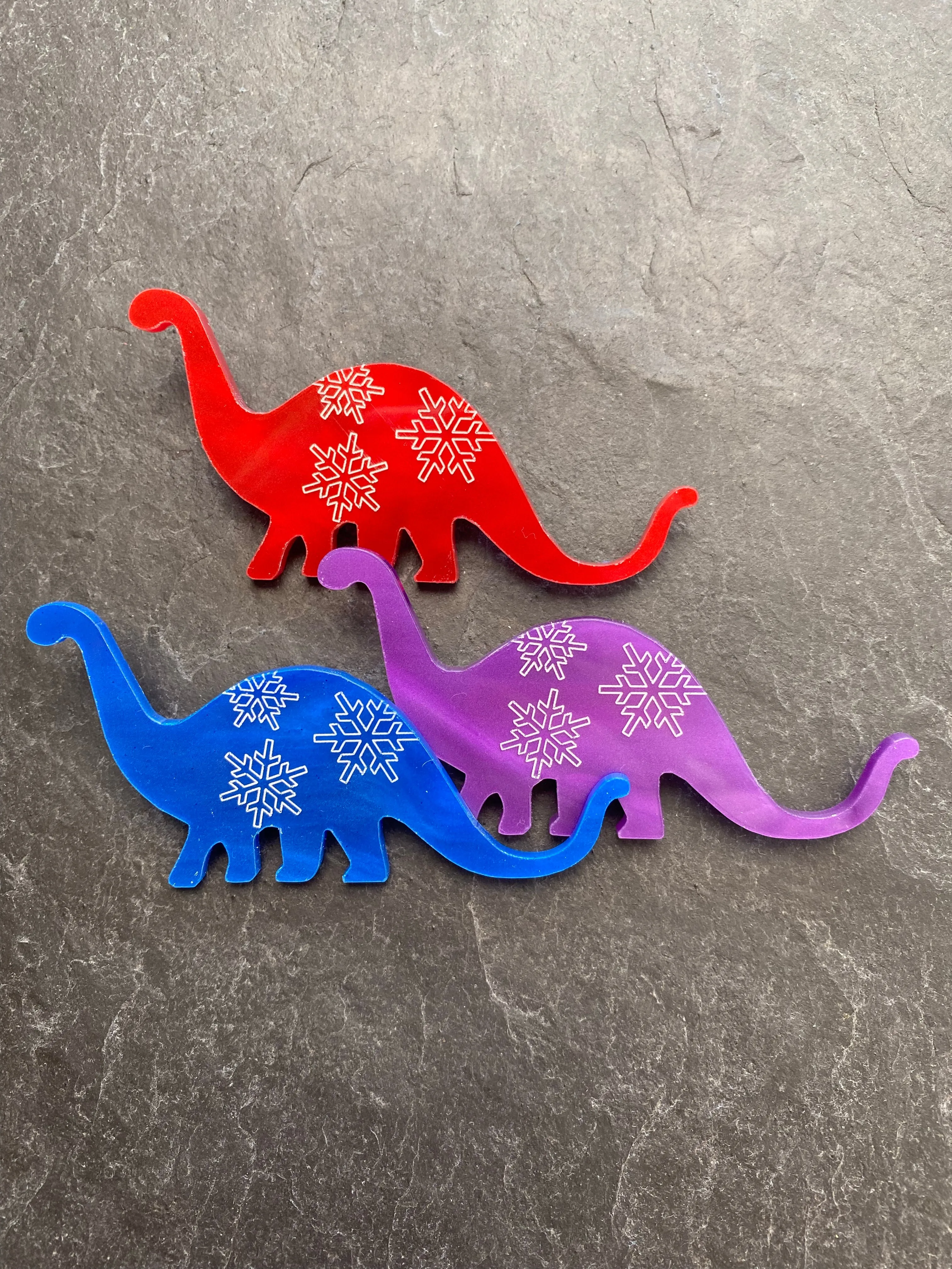 Christmas Dinosaur brooch