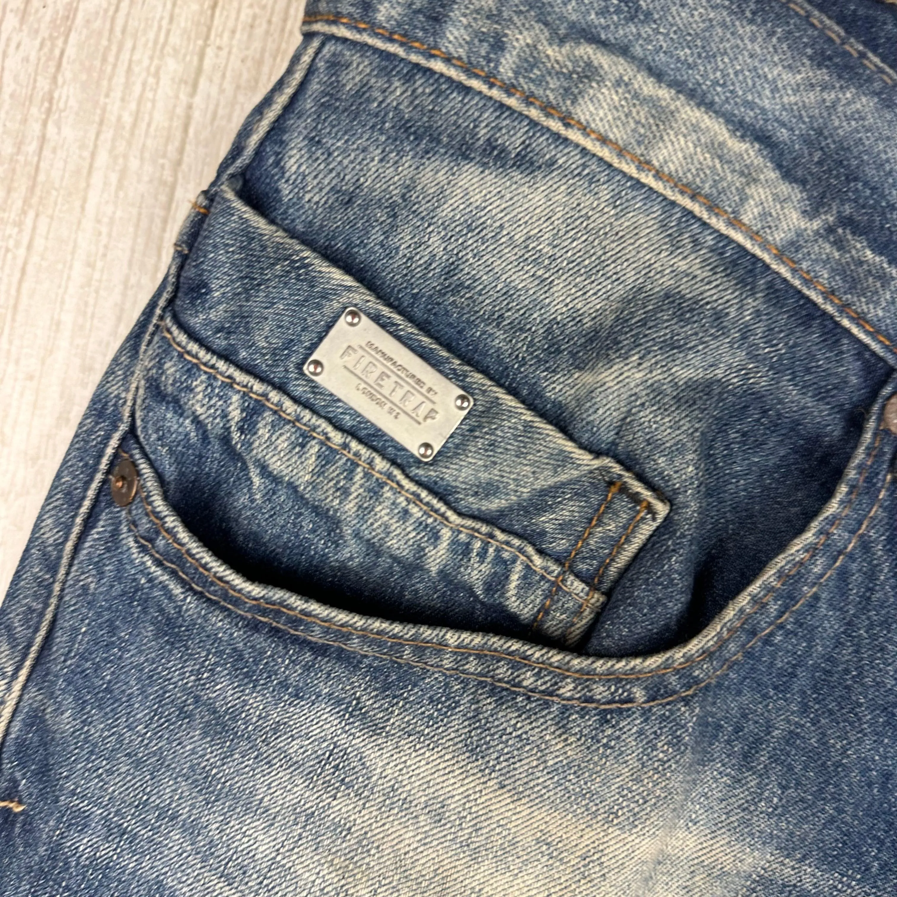 Firetrap Mens Boot Cut Classic Jeans - Size 34L