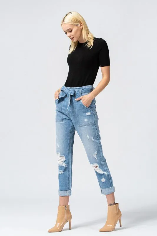 High Rise Paper Bag Jeans