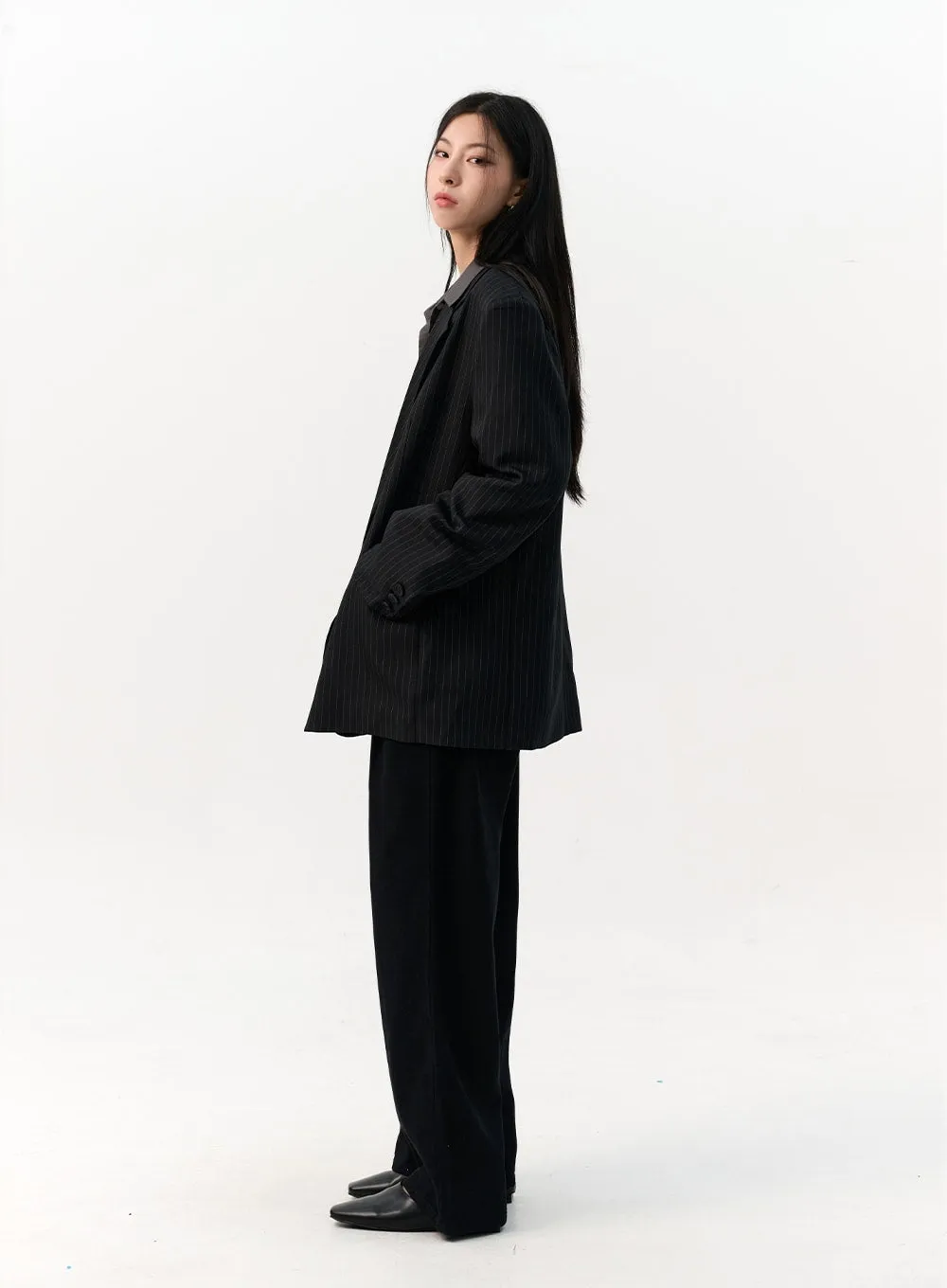 Pintuck Tab Wide Pants IO320