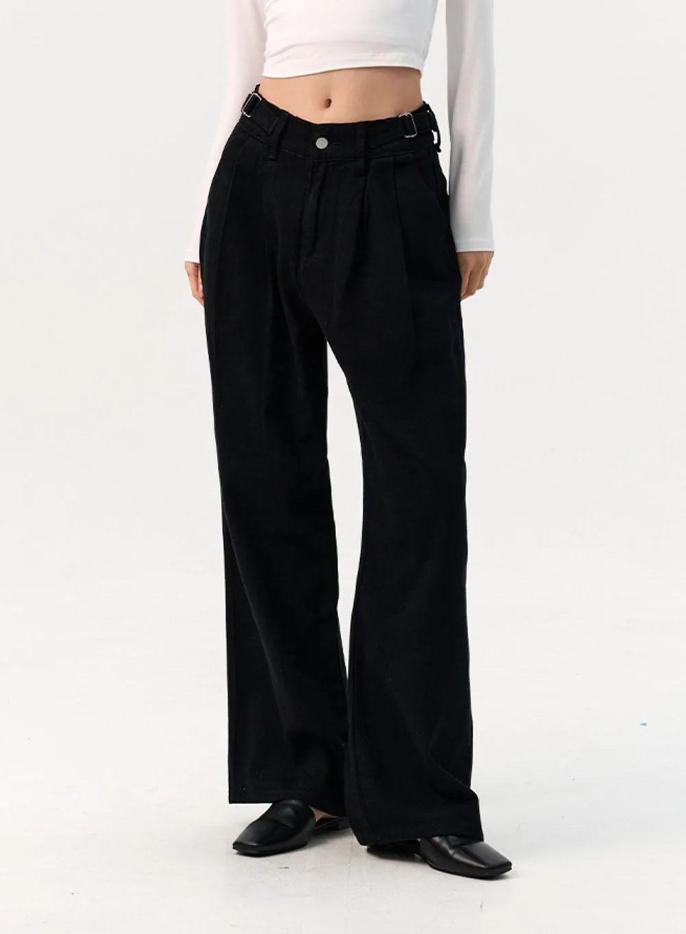 Pintuck Tab Wide Pants IO320