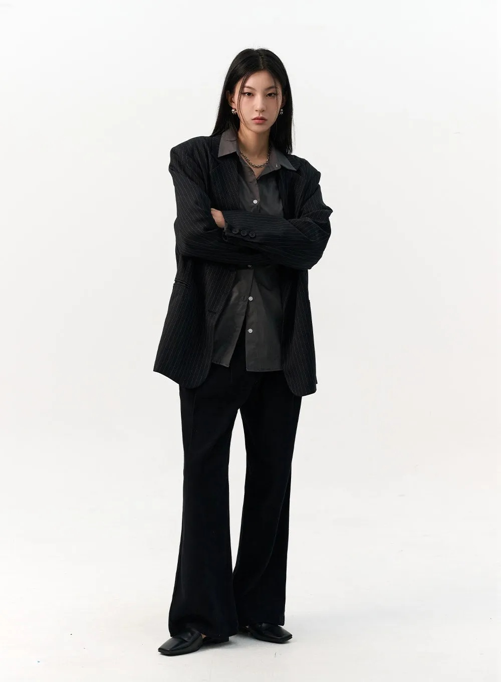 Pintuck Tab Wide Pants IO320