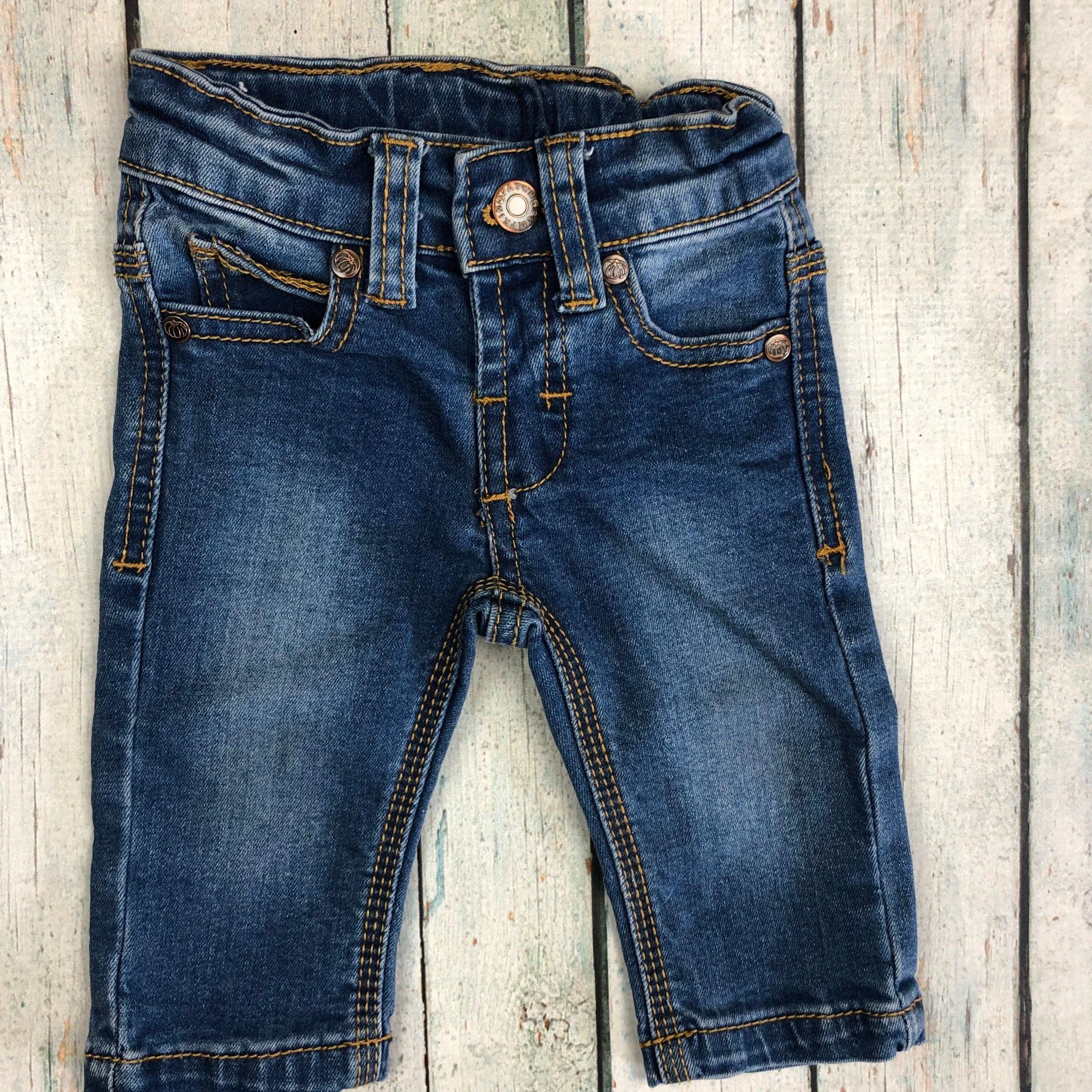 Pumpkin Patch Distressed Denim Baby Jeans - Size 0-3M