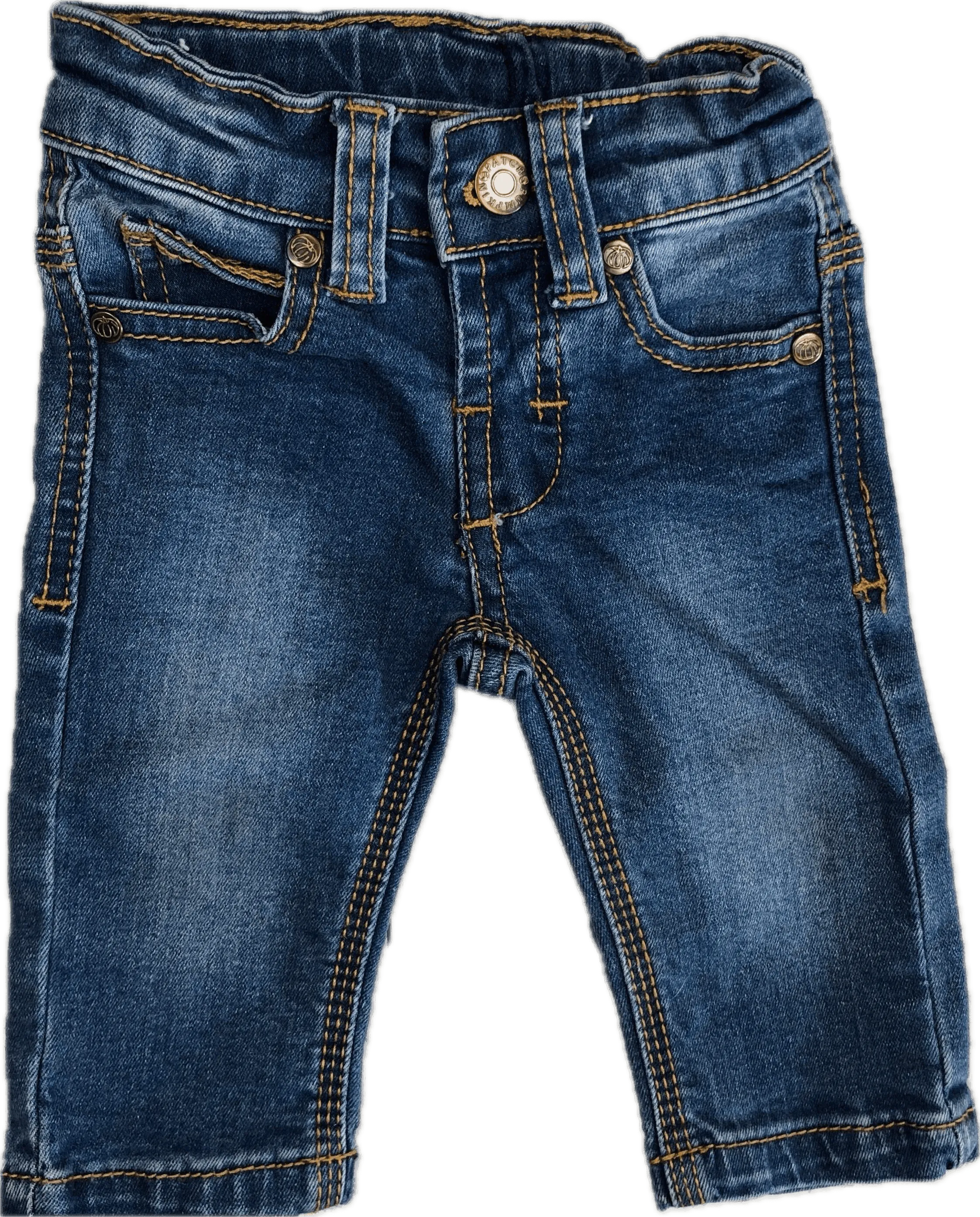 Pumpkin Patch Distressed Denim Baby Jeans - Size 0-3M