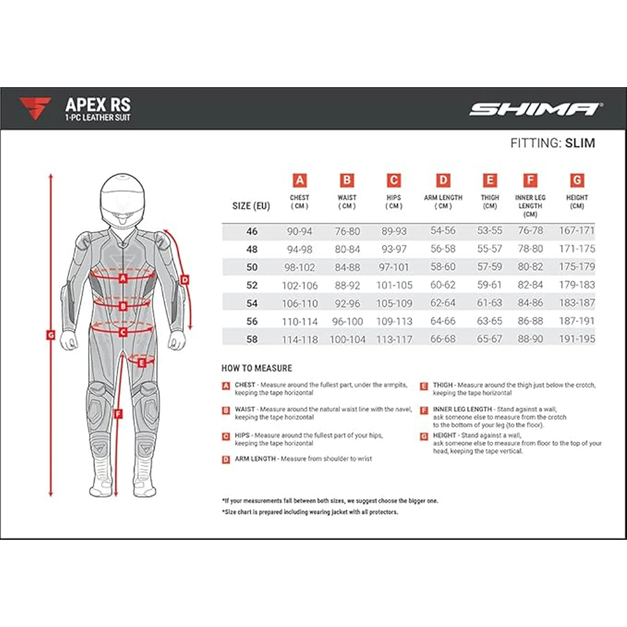 SHIMA Men's Apex RS Motorcycle Full Leather Suit Black/Red - 910024