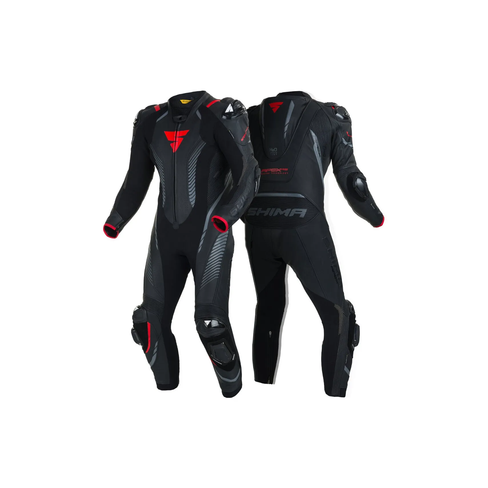 SHIMA Men's Apex RS Motorcycle Full Leather Suit Black/Red - 910024