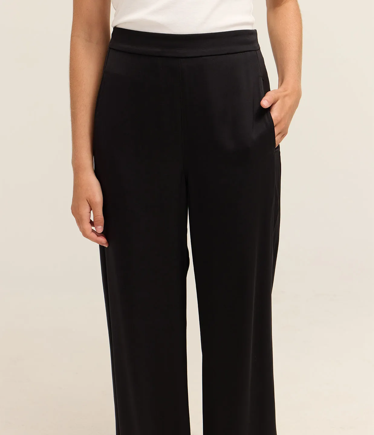 Straight Leg Trousers in Black